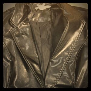 Black lined small pleather jacket/blazer